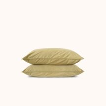 Morrow Soft Goods Organic-Percale Pillowcase Set - Pale Olive, Standard