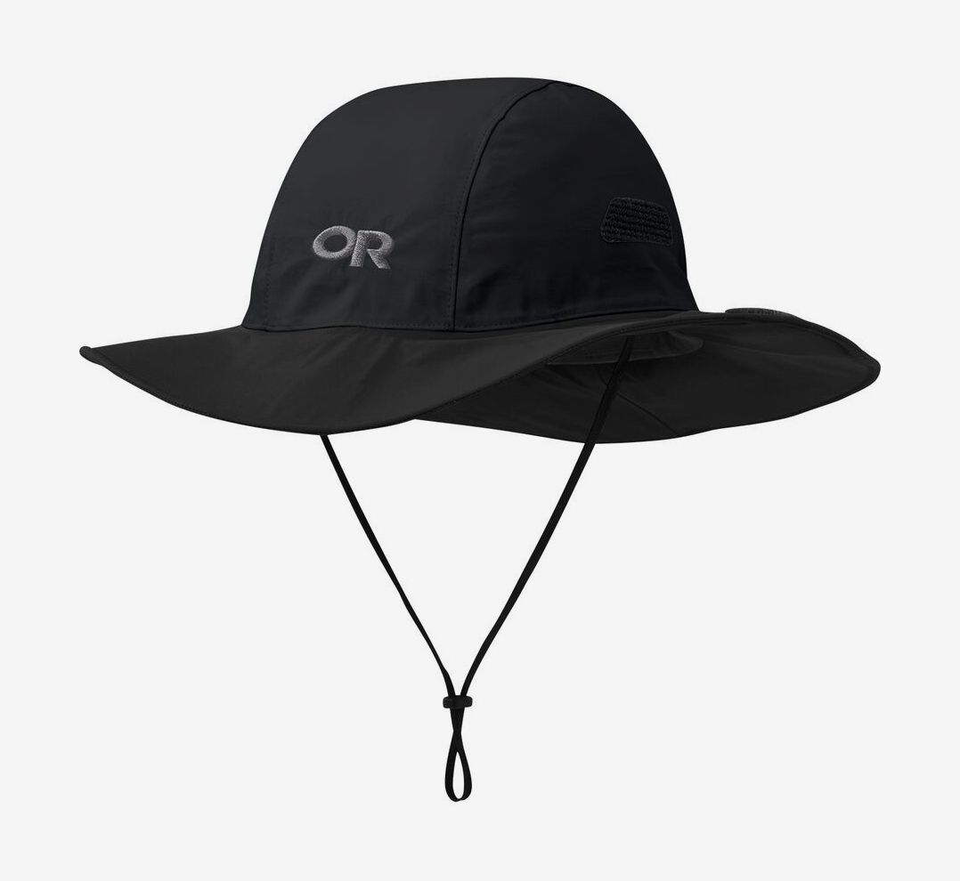Outdoor UV Protection Rain Cap Waterproof Rain Hat Wide Brim Bucket Hat White 