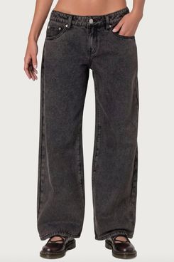 Edikted Raelynn Washed Low Rise Baggy Jeans