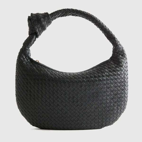 Quince Italian Leather Handwoven Slouchy Shoulder Bag