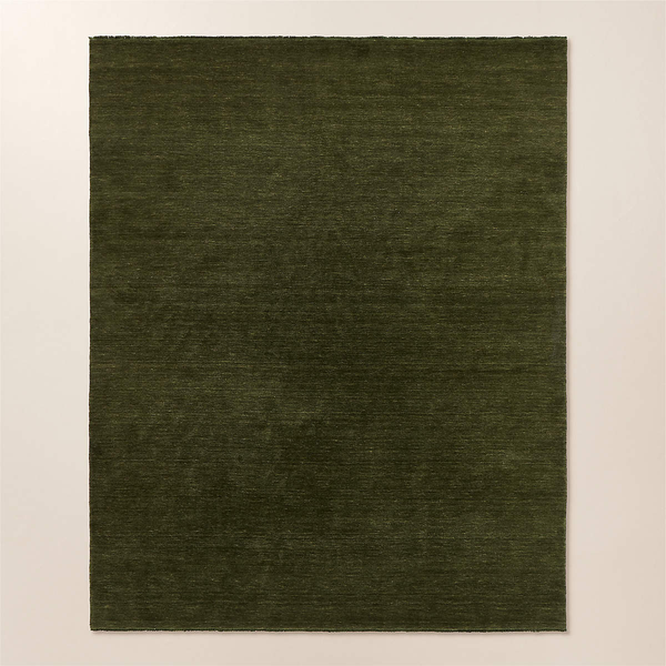 CB2 Henry Handloomed Green Wool Area Rug - 8'x10'