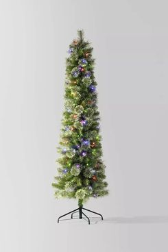 Wondershop Pre-lit Slim Virginia Pine Artificial Christmas Tree Dual Color LED Lights, 6.5 ft