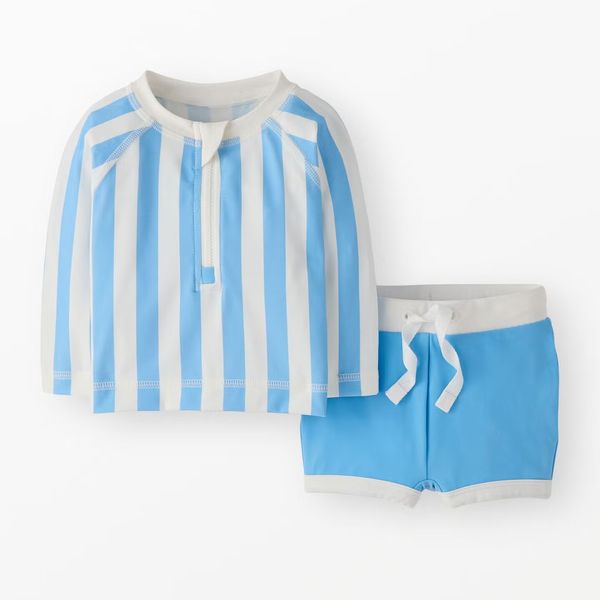 Hanna Andersson Baby Striped Rashguard & Swim Trunks Set