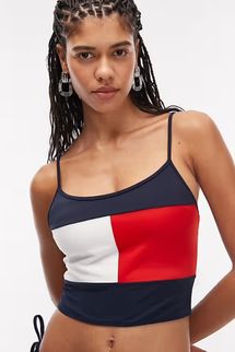 Tommy Hilfiger Tankini Top in Archive Flag Print