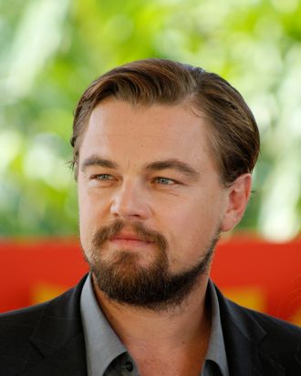 Actor Leonardo DiCaprio poses for photos promoting his upcoming film, 