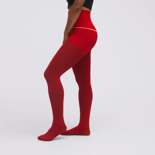 Cherry Semi-Opaque Rip-Resist Tights