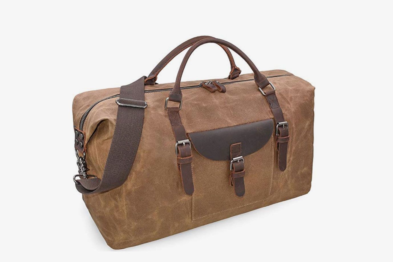MMPY Oversized Canvas PU Leather Trim Travel Duffel Bag Weekender Bag for Women and Ladies 