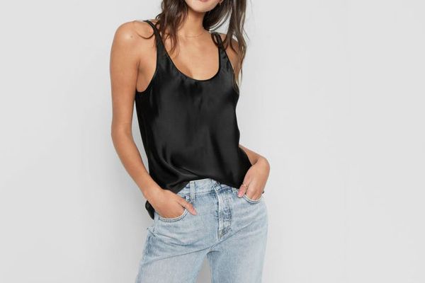 7 for All Mankind Satin Scoop Neck Tank