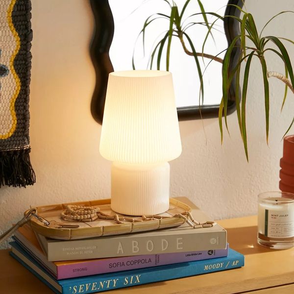 Urban Outfitters Ribbed Little Glass Table Lamp