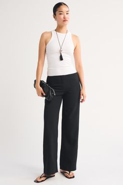 Abercrombie Low-Rise Bandless Tailored Wide-Leg Pant