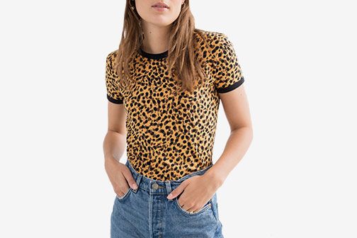 & Other Stories Leopard Print Ringer Tee