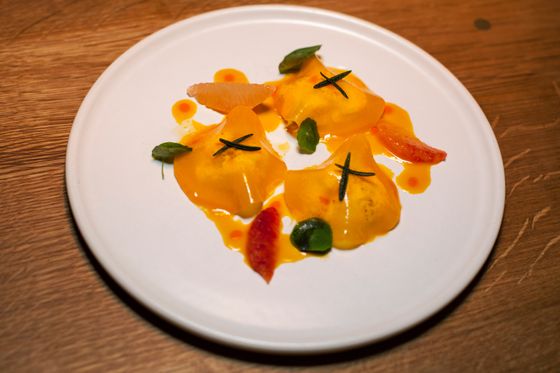 Butternut squash, Vermont burrata, nasturtium