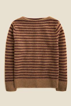 J.Crew Brushed Wool Boatneck Sweater in Stripe