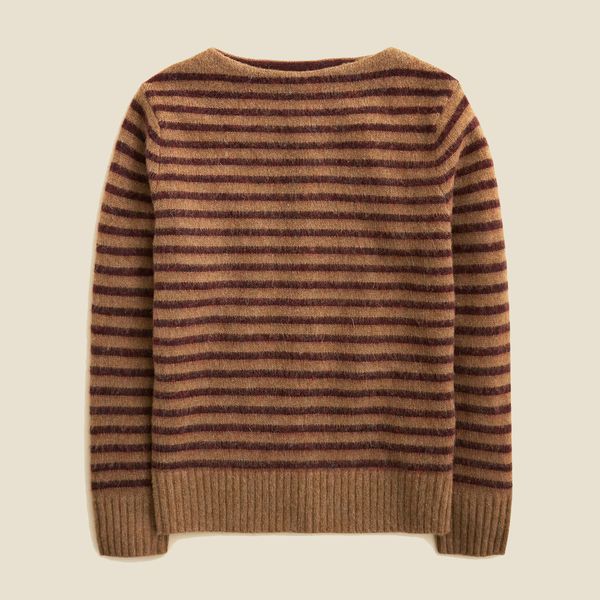 J.Crew Brushed Wool Boatneck Sweater in Stripe