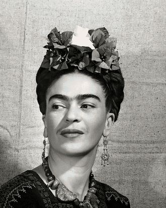 <em>Frida Kahlo with Flowers in Her Hair</em>, portrait by Bernard Silberstein, c. 1940.