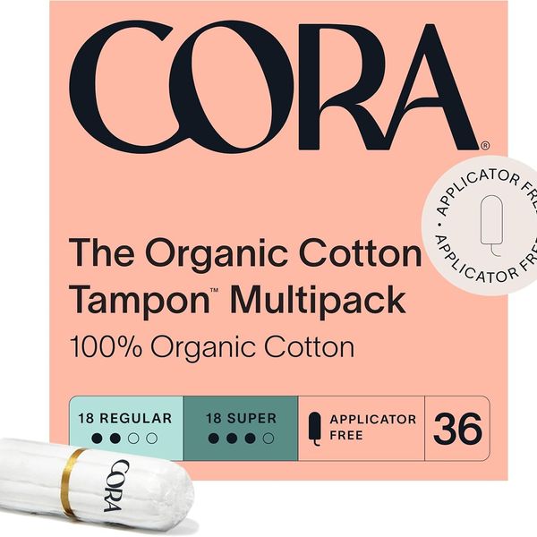 Cora Organic Cotton Non-Applicator Tampons