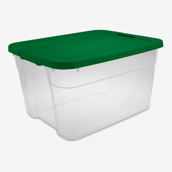 Sterilite 54 Qt Gasket Box, Stackable Storage Bin With Latching Lid And Tight  Seal Plastic Container To Organize Basement, Clear Base And Lid, 16-pack :  Target