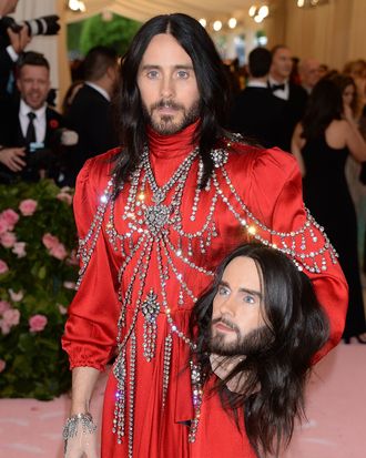 Jared Leto, Ezra Miller Wear Own Faces As Met Gala Accessory