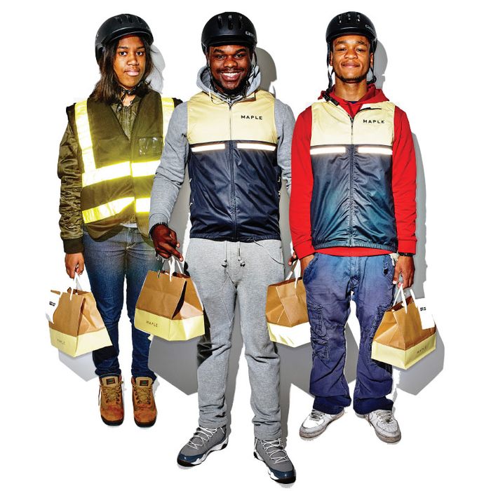 A trio of Maple deliverypeople.