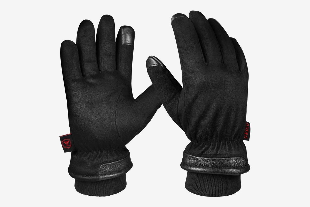 mens white winter gloves