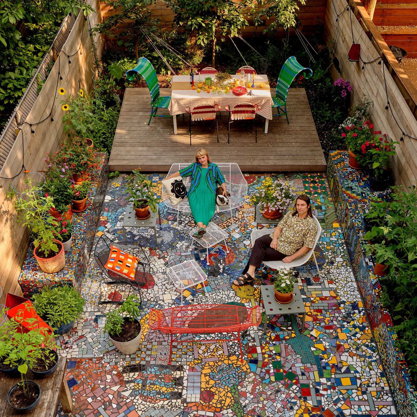 Designer Ellen Van Dusen's Backyard Mosaic in Bed-Stuy