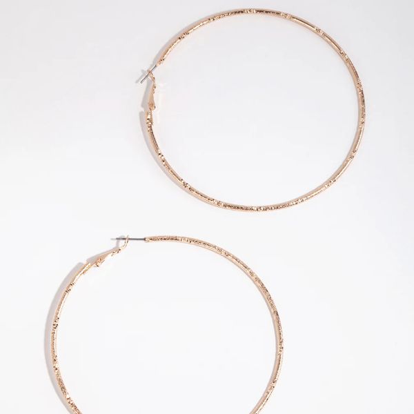 Lovisa Gold Diamond Cut Big Hoop Earrings
