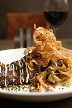 With pappardelle noodles