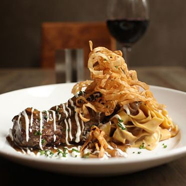 With pappardelle noodles