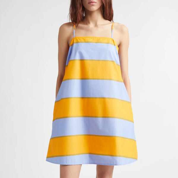 Marimekko Pelit Galleria Colorblock Stripe Cotton Dress