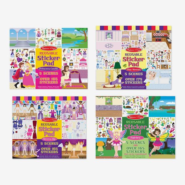 Melissa & Doug Reusable Sticker Pad Bundle - Fairy, Princess, Dress-Up, and Play House