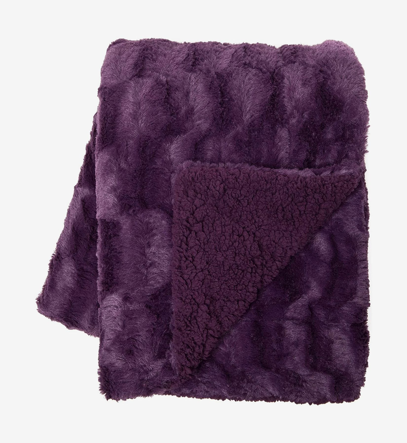 Luxury Aubergine Plain Throws Blanket Cosy Fleece Blanket Small Medium Large 