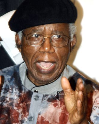 Nigerian writer, 70, Chinua Achebe is pictured on January 19, 2009 during a welcoming ceremony at the Transcorp Hilton Hotel in Abuja upon his return to Nigeria for the first time in over 10 years. Achebe, whose most famous work is 1958's 