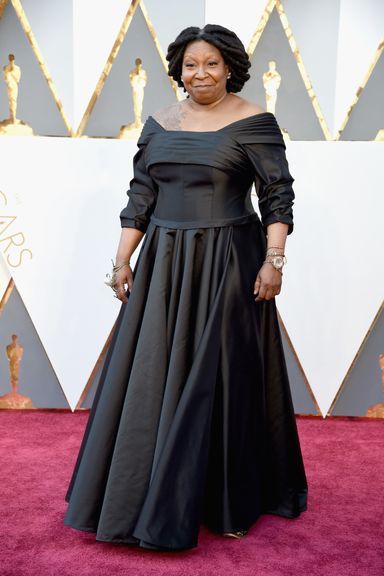 Whoopi Goldberg 
Dress by the Dames of New York.