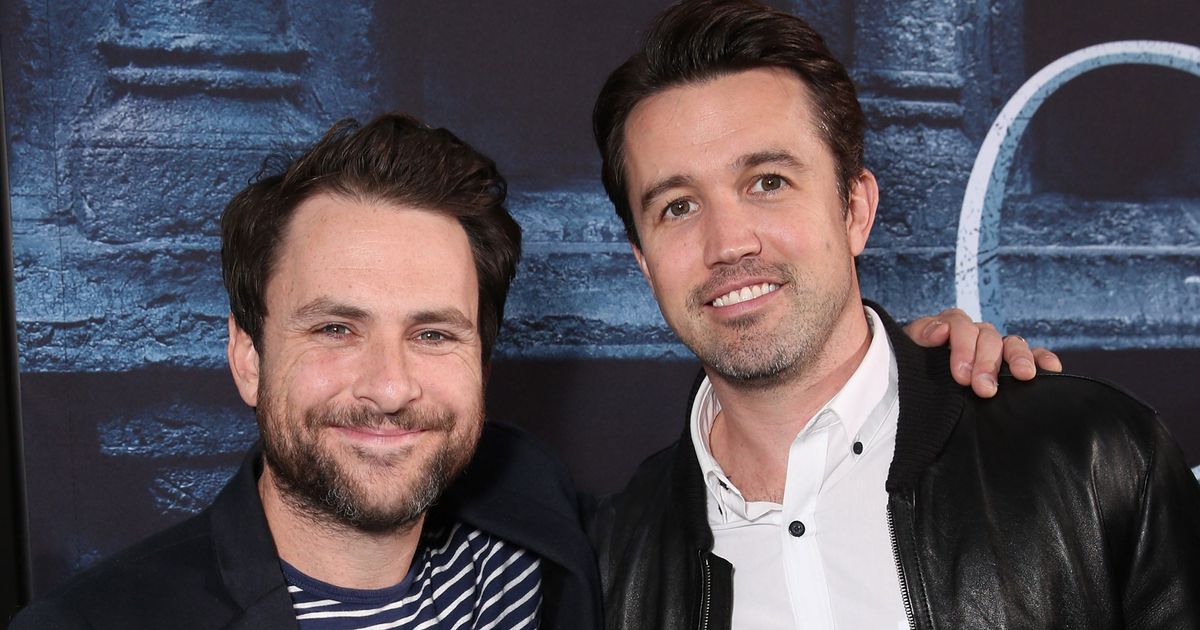 US actor Charlie Day , US actor Rob McElhenney and wife US actress News  Photo - Getty Images