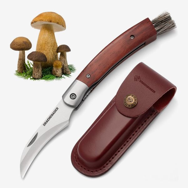 Drachenader N-1 Folding Mushroom Knife with Brush
