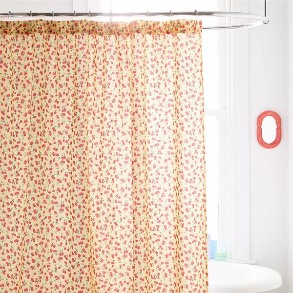 Urban Outfitters Cherry Land Patterned Shower Curtain