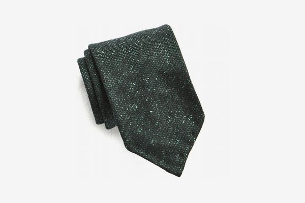 Drake’s Green Speckled Wool and Silk Tie