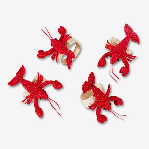 Furbish Studio Raffia Napkin Ring - Red Lobster