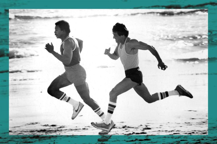 rocky and apollo creed running on the beach - strategist best fitness gear and best workout shoes for men