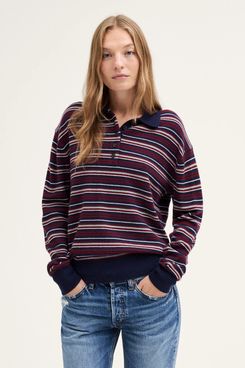 Madewell x NYPL Polo Sweater in 100% SoftWool