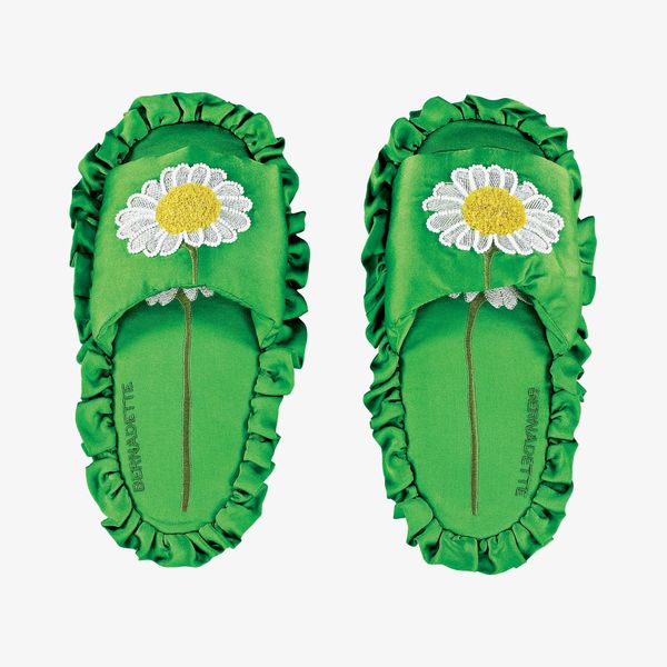 Bernadette Antwerp Silk Daisy Slippers