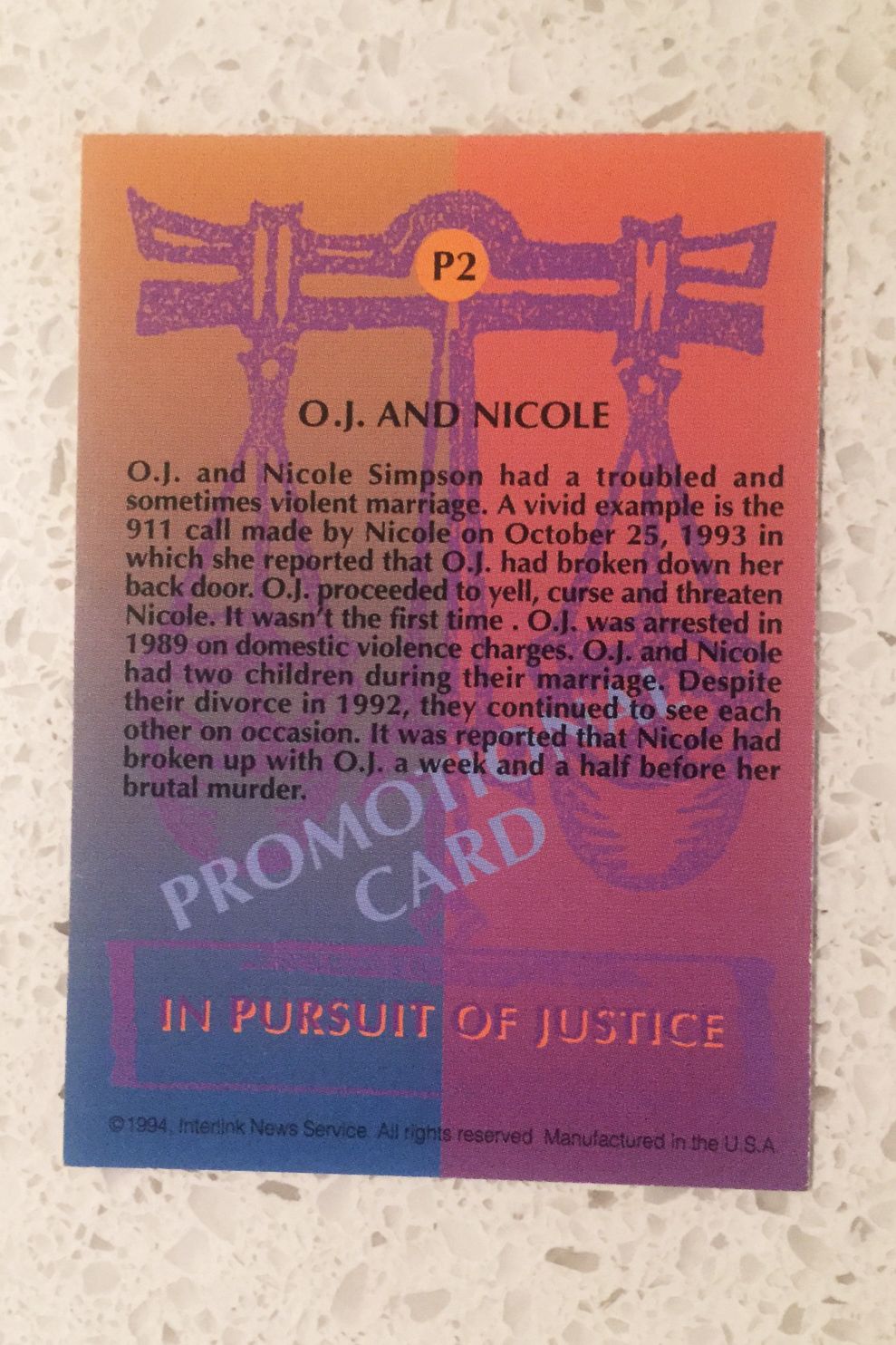 These Trading Cards Tell You Everything You Need to Know About O.J. Simpson  Mania