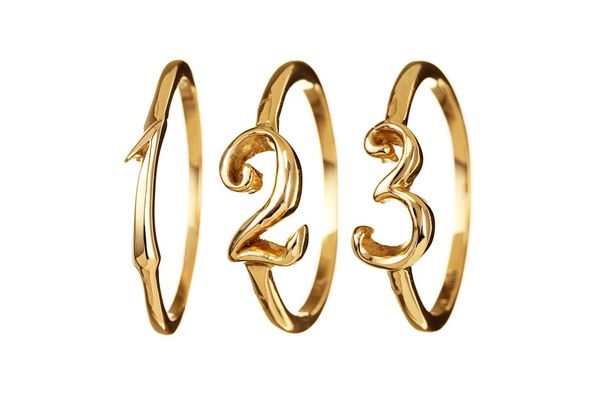 Lulu Frost 14K Gold Code Number Rings