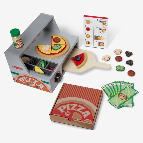 Melissa & Doug Top & Bake Wooden Pizza Counter Play Set - 41 pieces
