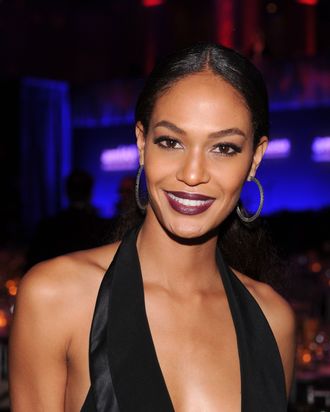 Model Joan Smalls attends the amfAR New York Gala To Kick Off Fall 2012 Fashion Week at Cipriani Wall Street on February 8, 2012 in New York City.