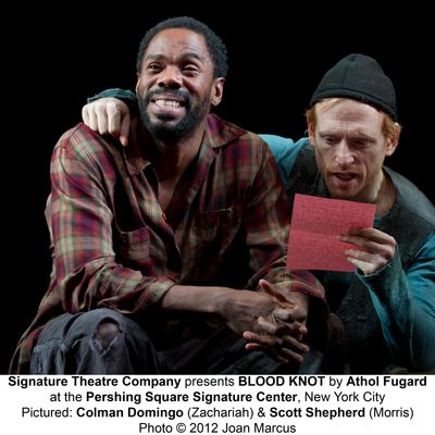 Blood KnotThe Pershing Square Signature Center / Alice Griffin Jewel Box TheatreCast List:Colman DomingoScott ShepherdProduction Credits:Athol Fugard (Director)Christopher H. Barreca (Set Design)Susan Hilferty (Costume Design)Stephen Strawbridge (Lighting Design)Other Credits:Written by: Athol Fugard