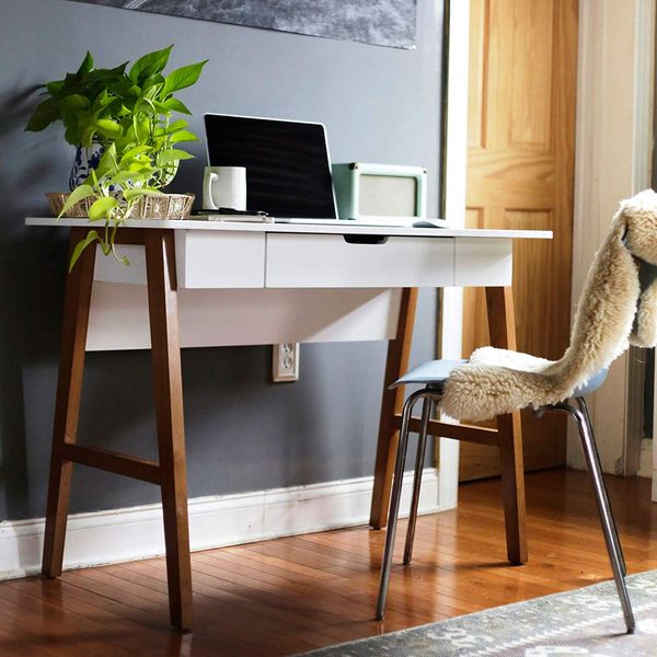 Computer Desk with Drawers and Storage Shelves, 48 inch Home