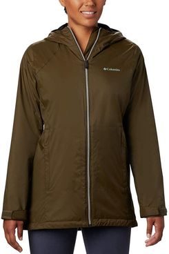 WUAI-Women Plus Size Raincoat Waterproof Trench Coat Outdoor Hooded Light Rain Jacket Packable Windbreaker S-5XL