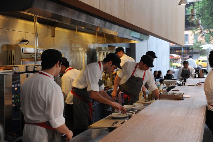 The kitchen area.