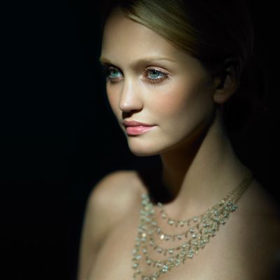 Woman Wearing Diamond Necklace --- Image by ? Adrianna Williams/Corbis